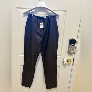 Ralph Lauren Faux burgundy leather stretch pant 8
